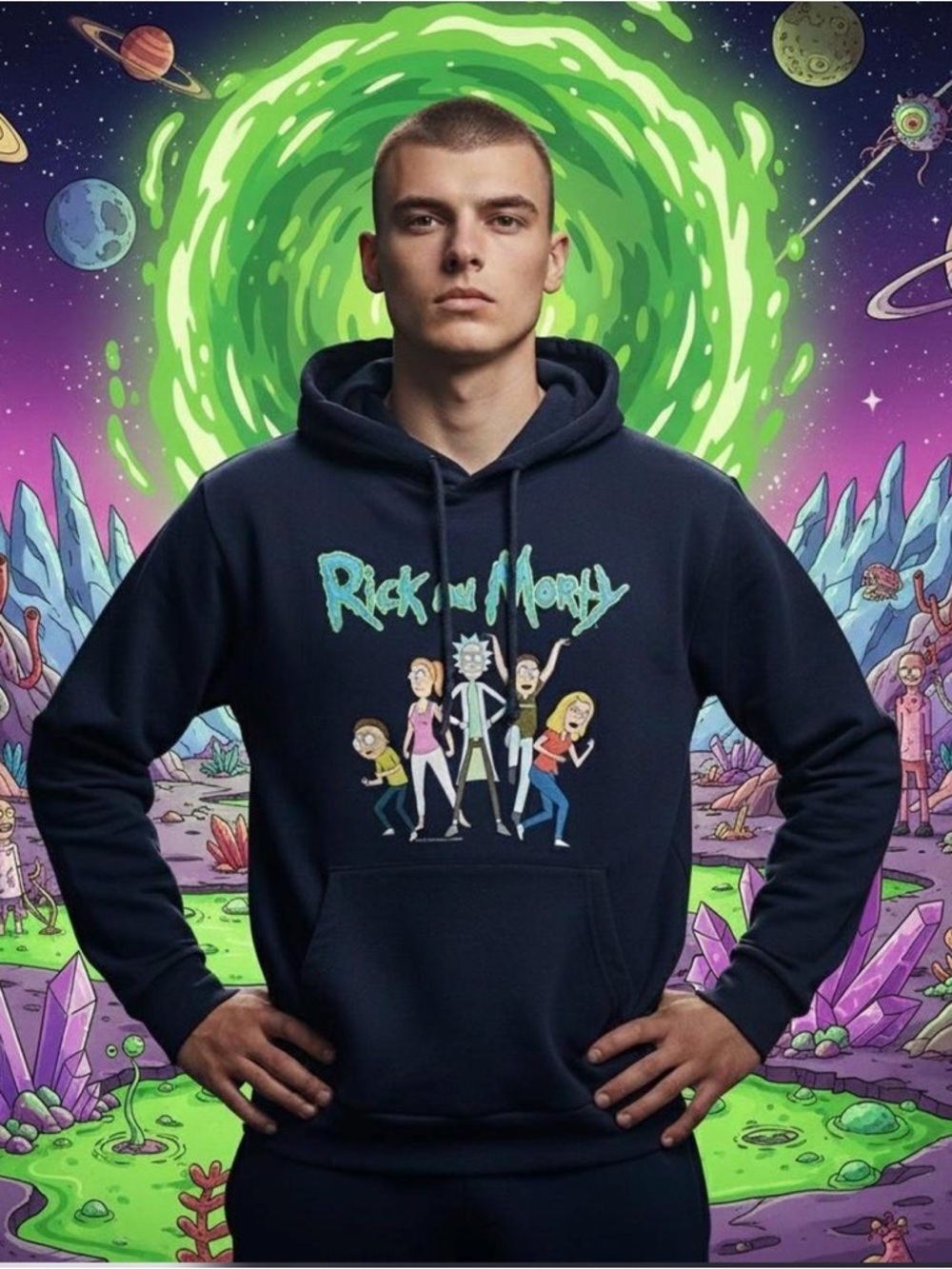 Navy Blue XXXL TALL Rick and Morty Old Navy Hoodie